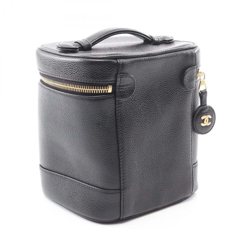 CHANEL Black Leather Logo Vanity Bag - Picture 2 of 8